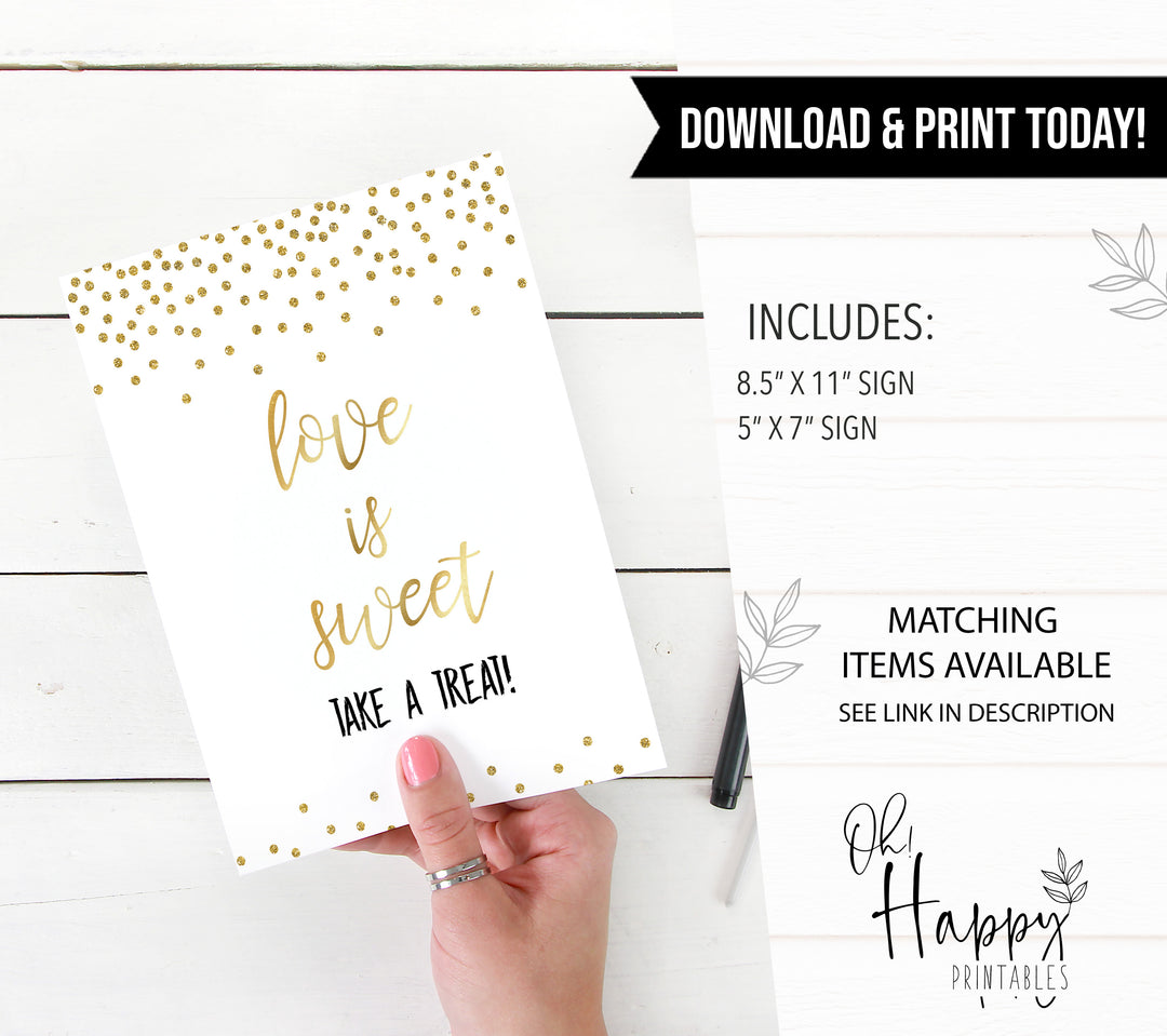 Love is Sweet Sign - Gold Foil