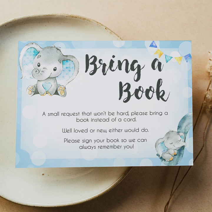Blue elephant baby games, bring a book, elephant baby games, printable baby games, top baby games, best baby shower games, baby shower ideas, fun baby games, elephant baby shower