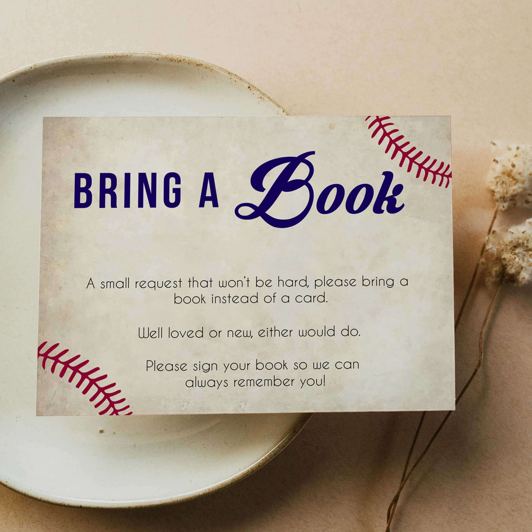 books for baby insert, bring a book for baby insert, Baseball baby shower games, printable baby shower games, fun baby shower games, top baby shower ideas, little slugger baby games