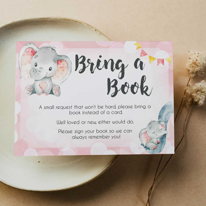 bring a book, books for baby insert, Printable baby shower games, fun abby games, baby shower games, fun baby shower ideas, top baby shower ideas, pink elephant baby shower, pink baby shower ideas