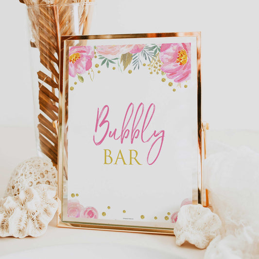 bubbly bar sign, bridal word scramble game, bridal who am I, bridal scattergories game, printable bridal shower games, blush floral bridal shower games, fun bridal shower games