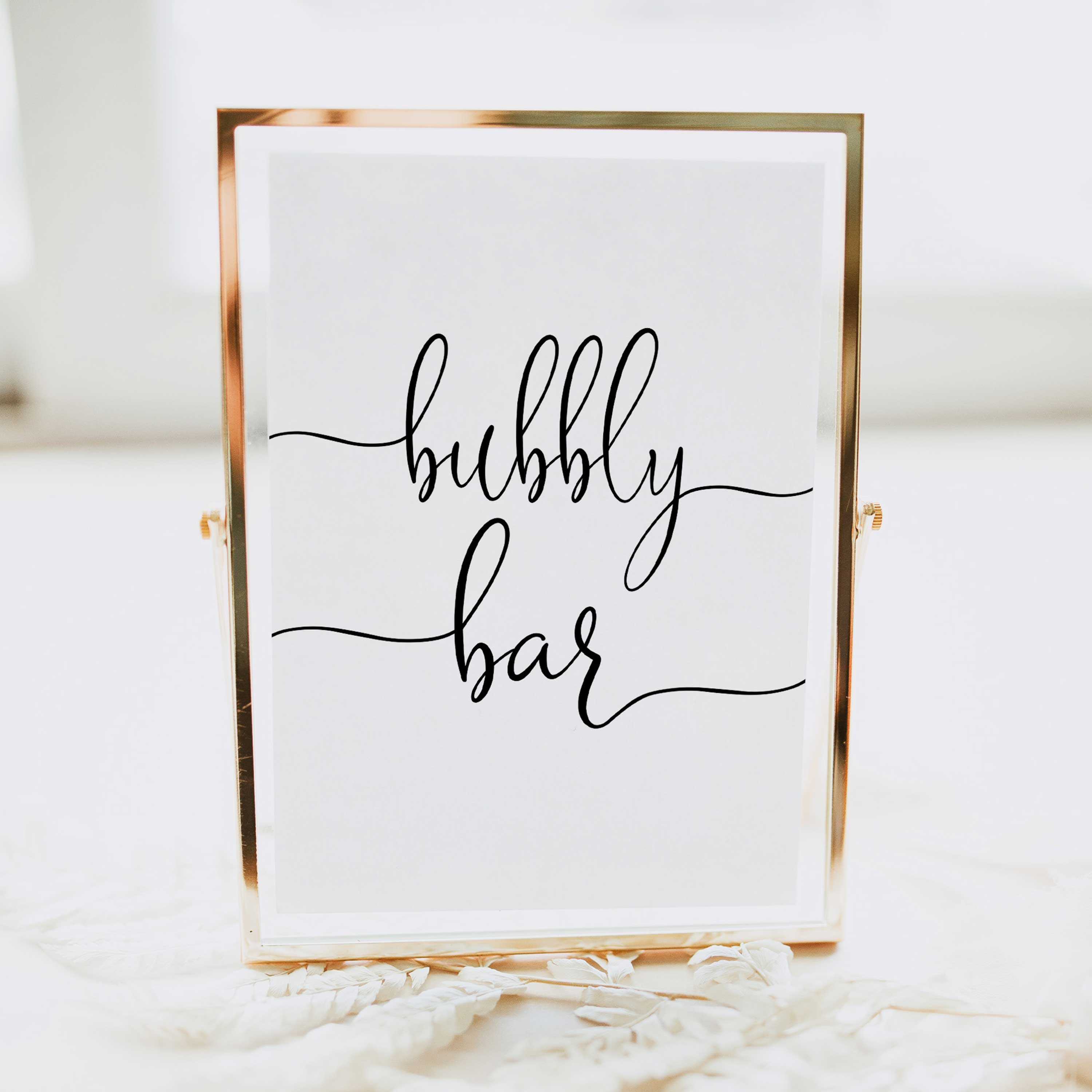 Minimalist bridal shower signs, bubbly bar, printable bridal signs, printable bridal decor, minimalist bridal decor, bridal decor, bridal table signs