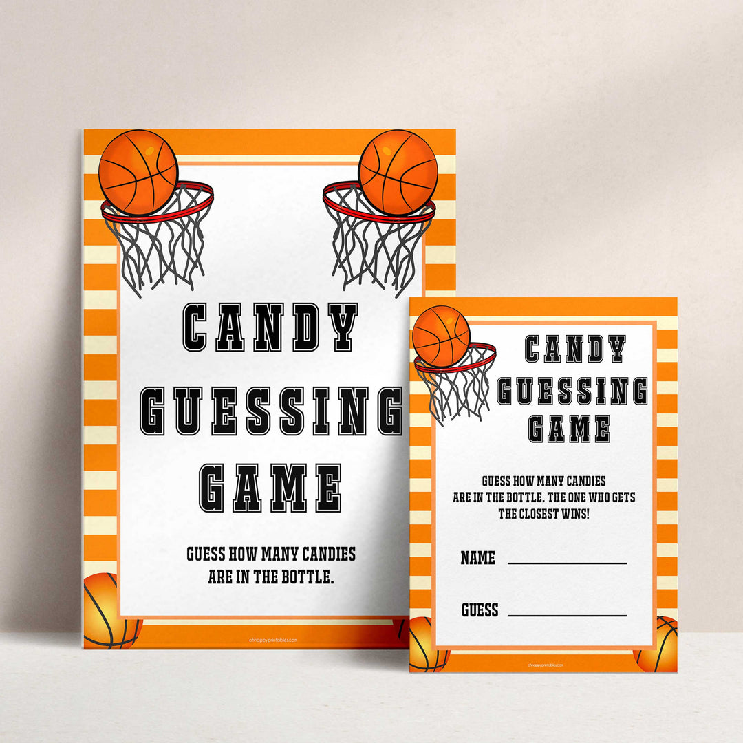 Basketball baby shower games, candy guessing game baby game, printable baby games, basket baby games, baby shower games, basketball baby shower idea, fun baby games, popular baby games