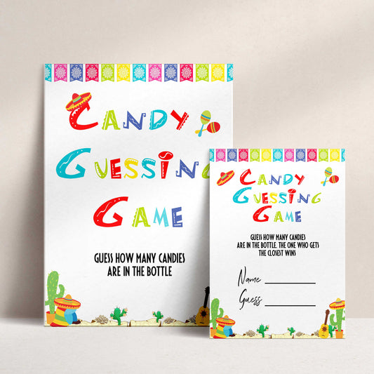 candy guessing game, Printable baby shower games, Mexican fiesta fun baby games, baby shower games, fun baby shower ideas, top baby shower ideas, fiesta shower baby shower, fiesta baby shower ideas