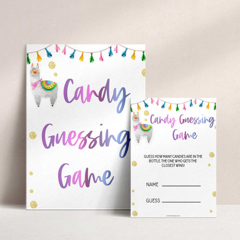 candy guessing game, Printable baby shower games, llama fiesta fun baby games, baby shower games, fun baby shower ideas, top baby shower ideas, Llama fiesta shower baby shower, fiesta baby shower ideas
