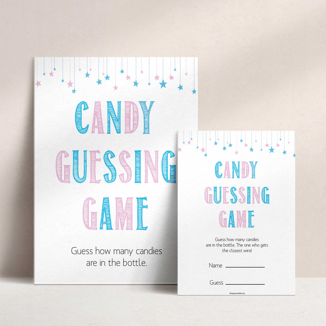 Gender reveal baby games, candy guessing game baby game, gender reveal shower, fun baby games, gender reveal ideas, popular baby games, best baby games, printable baby games, gender reveal baby games