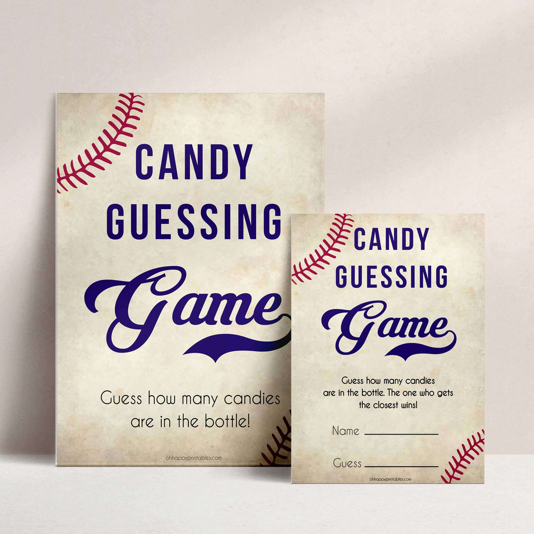 baseball candy guessing game, baseball baby shower games, fun baby shower games, popular baby shower games, printable baby shower games