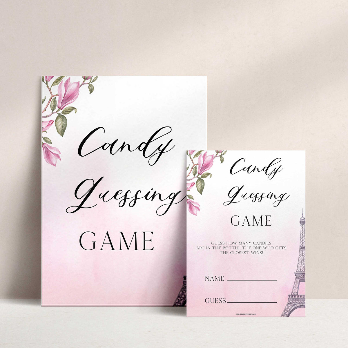 candy guessing game, Paris baby shower games, printable baby shower games, Parisian baby shower games, fun baby shower games