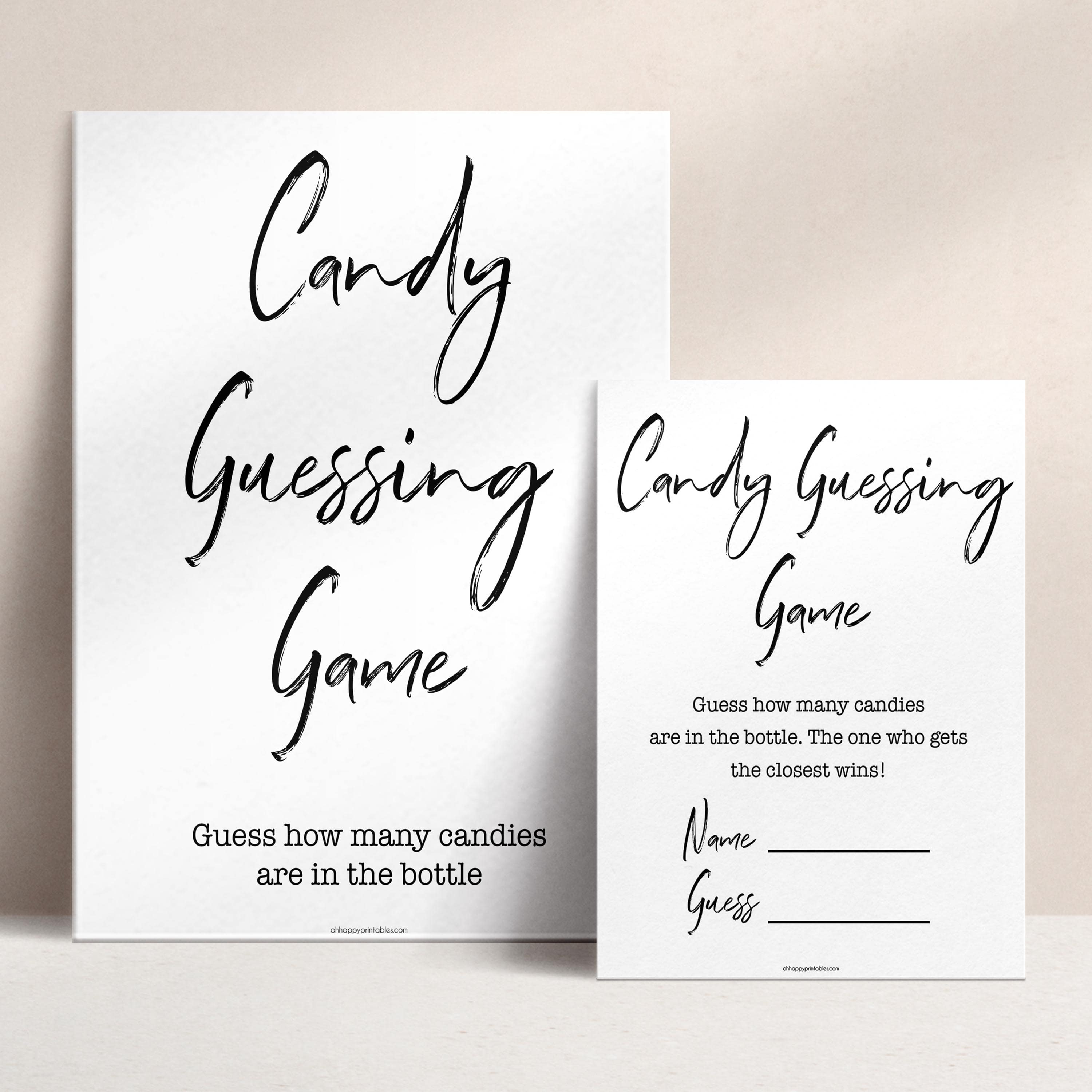 White Gender Neutral Candy Guessing Game, Simple White Candy Guessing Game, Candy Game, White Candies in A Jar Game, White Baby Shower, popular baby games, fun baby games