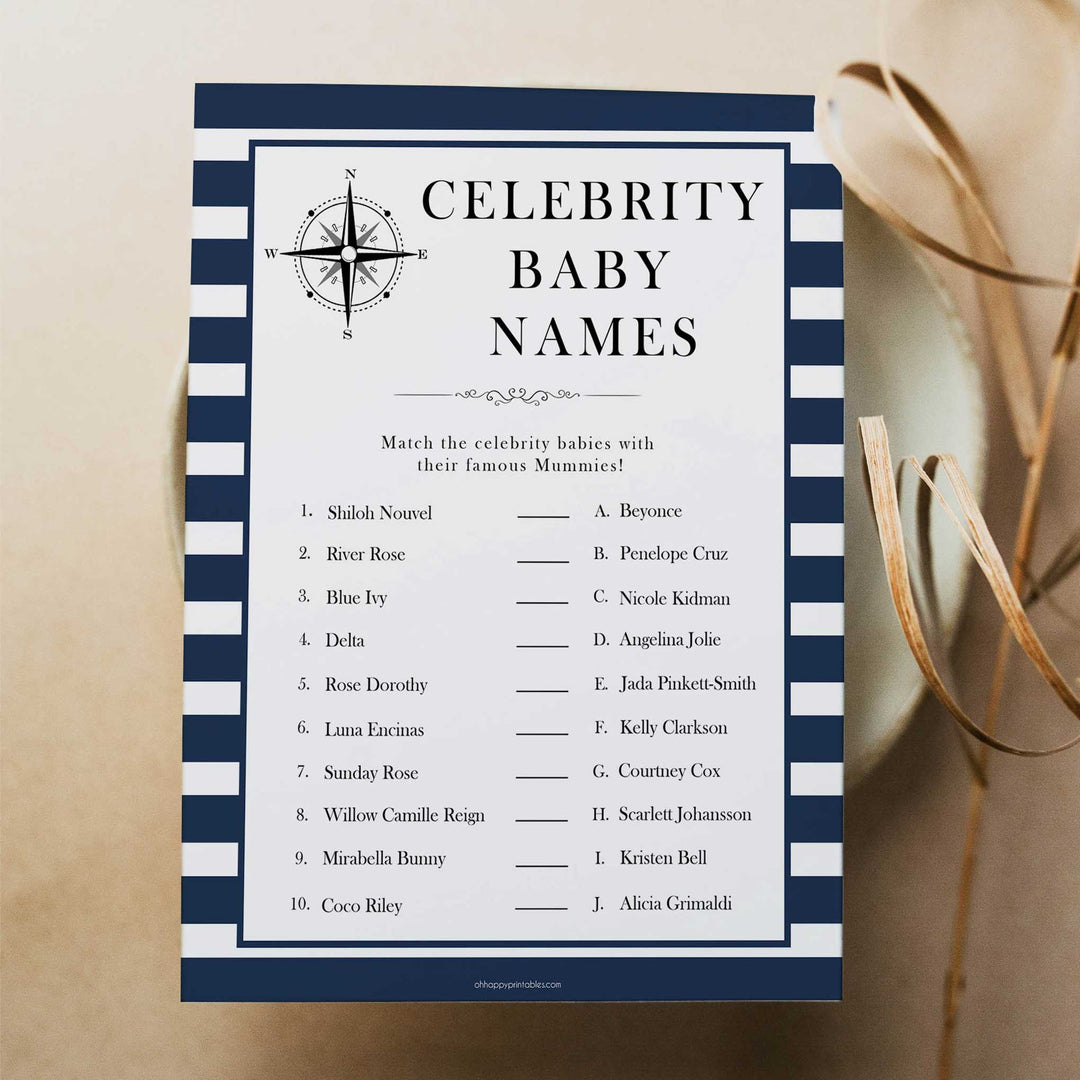 Nautical baby shower games, celebrity baby names baby shower games, printable baby shower games, baby shower games, fun baby games, popular baby shower games, sailor baby games, boat baby games