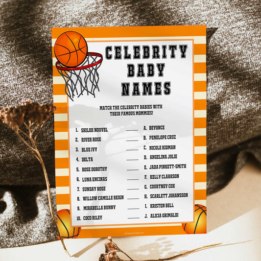 Basketball baby shower games, celebrity baby names baby game, printable baby games, basket baby games, baby shower games, basketball baby shower idea, fun baby games, popular baby games