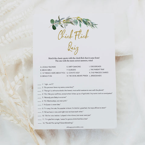 Chick Flick Movie Quiz - Eucalyptus Leaf