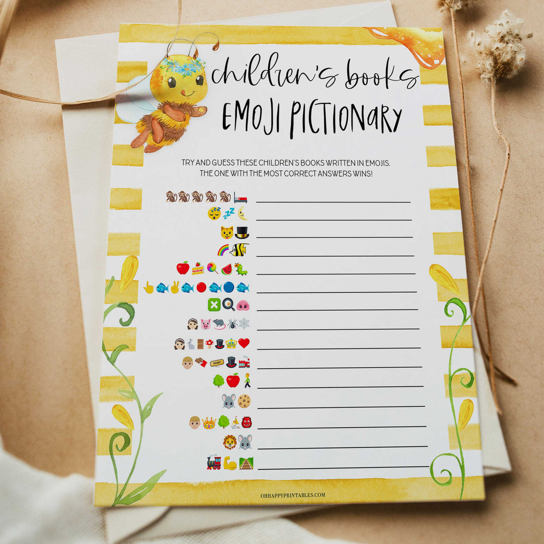 Childrens books emoji pictionary, Printable baby shower games, mommy bee fun baby games, baby shower games, fun baby shower ideas, top baby shower ideas, mommy to bee baby shower, friends baby shower ideas