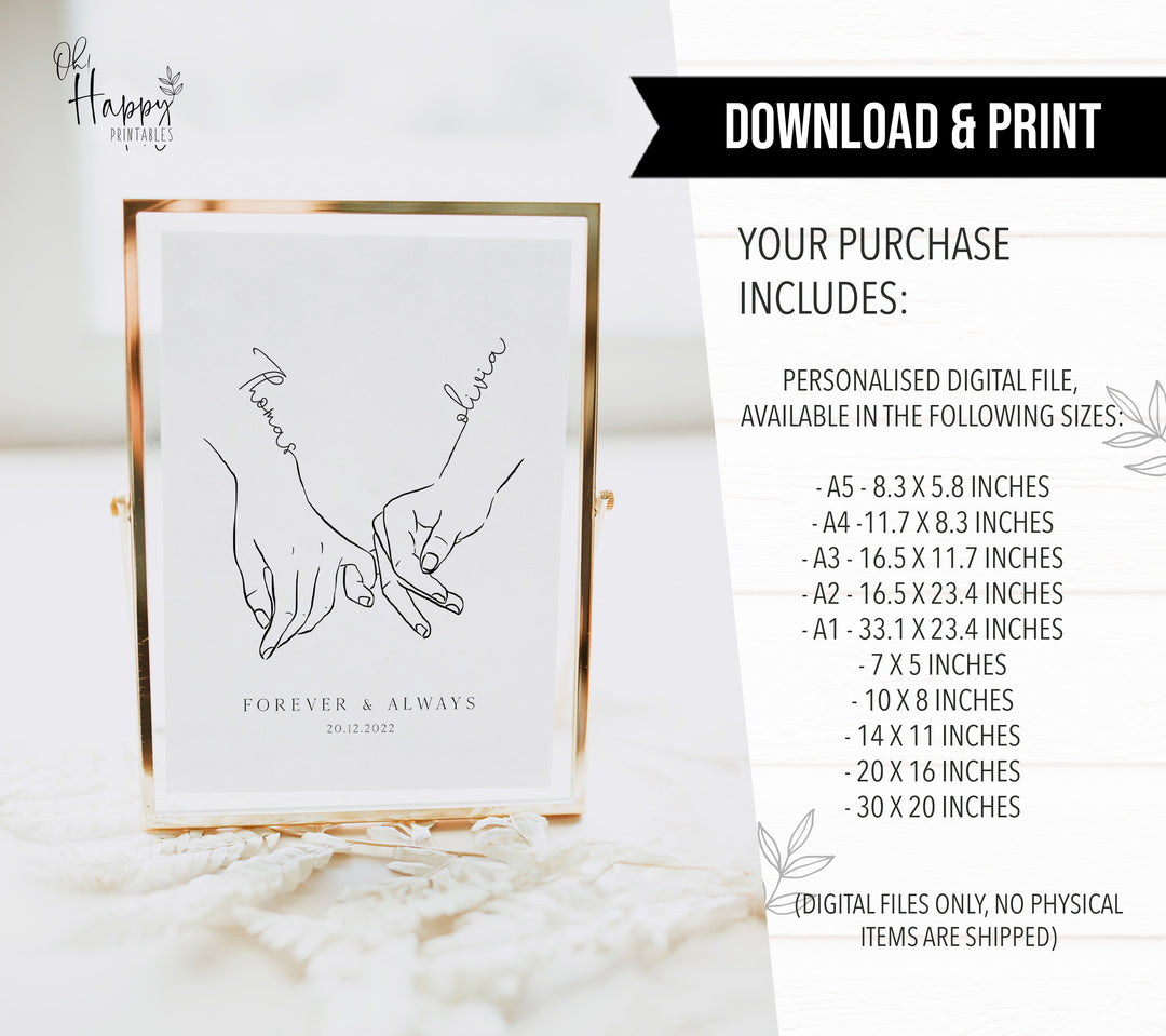 couples love hand art, gifts for her, gifts for him, wedding gifts anniversary gifts 