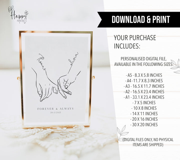 couples love hand art, gifts for her, gifts for him, wedding gifts anniversary gifts 