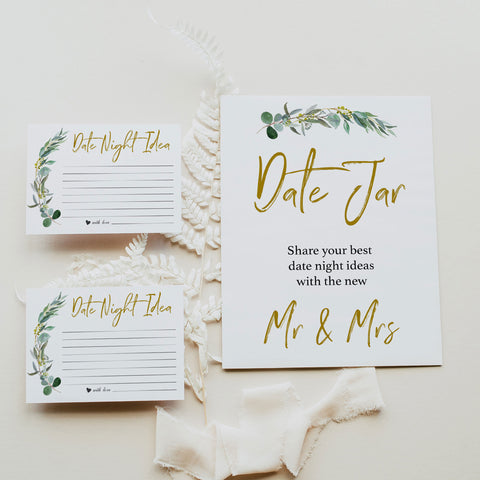 Date Night Jar Bridal Game - Eucalyptus Leaf
