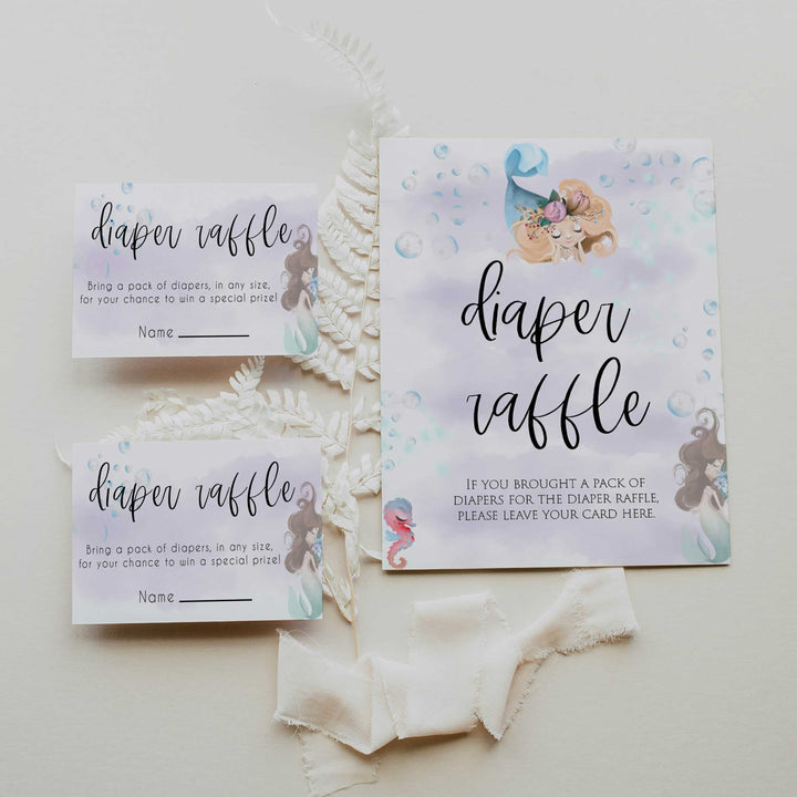 diaper raffle baby game, baby diaper raffle,  Printable baby shower games, little mermaid baby games, baby shower games, fun baby shower ideas, top baby shower ideas, little mermaid baby shower, baby shower games, pink hearts baby shower ideas