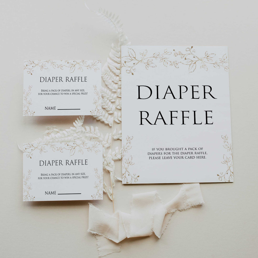 diaper raffle game, Printable baby shower games, gold leaf baby games, baby shower games, fun baby shower ideas, top baby shower ideas, gold leaf baby shower, baby shower games, fun gold leaf baby shower ideas