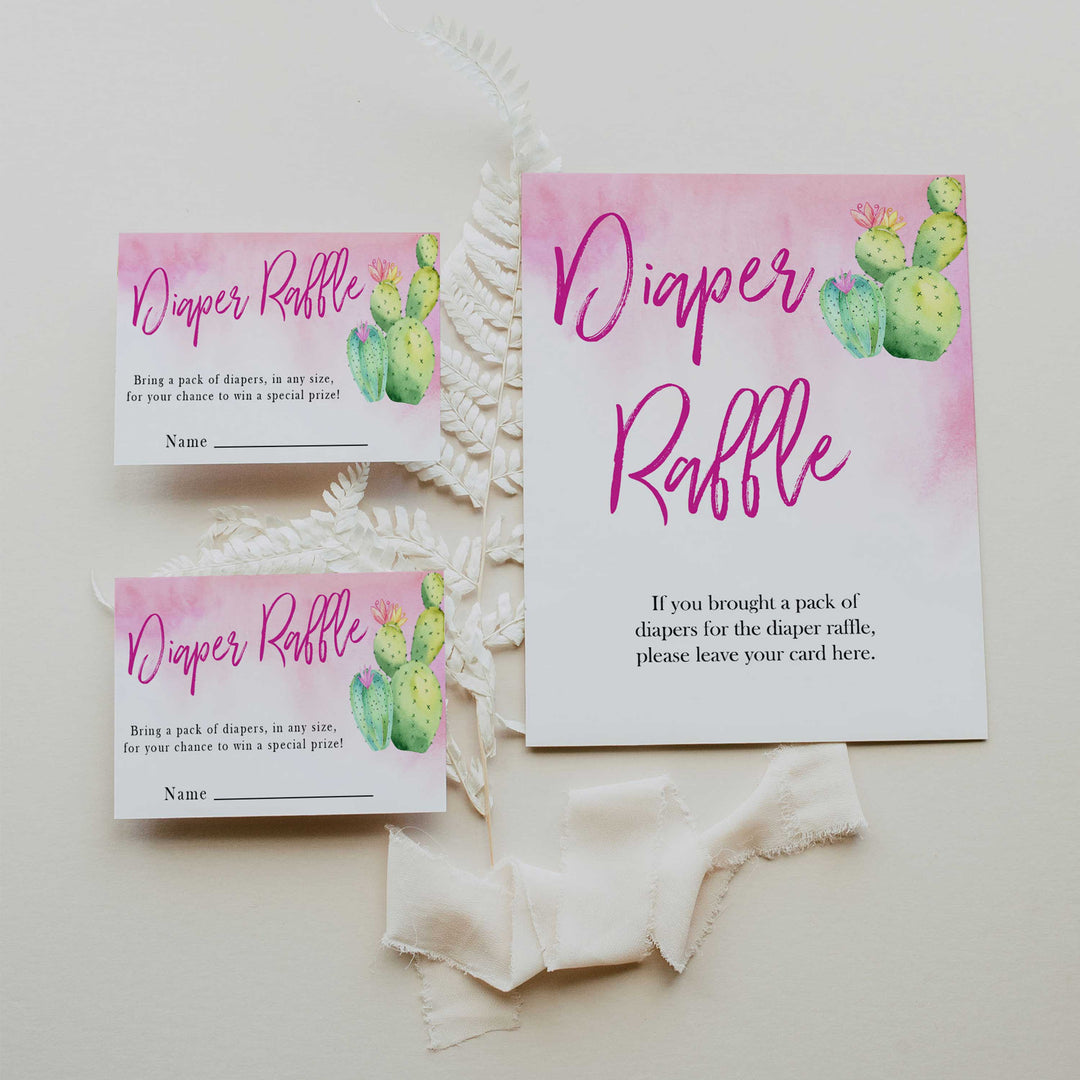 Cactus baby shower games, cactus diaper raffle baby game, printable baby games, Mexican baby shower, Mexican baby games, fiesta baby games, popular baby games, printable baby games