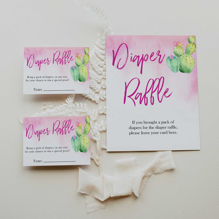 Cactus baby shower games, cactus diaper raffle baby game, printable baby games, Mexican baby shower, Mexican baby games, fiesta baby games, popular baby games, printable baby games