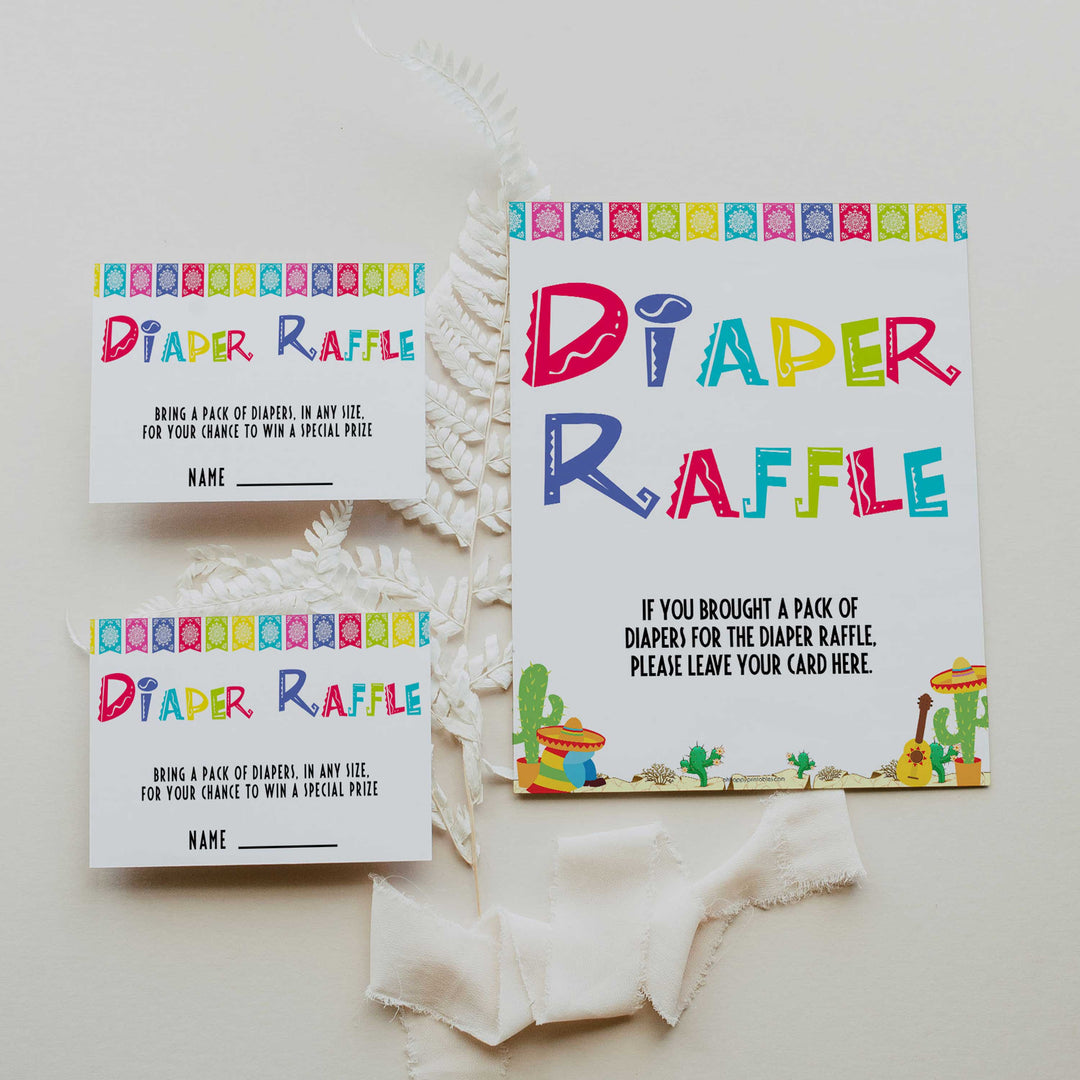diaper raffle game, Printable baby shower games, Mexican fiesta fun baby games, baby shower games, fun baby shower ideas, top baby shower ideas, fiesta shower baby shower, fiesta baby shower ideas