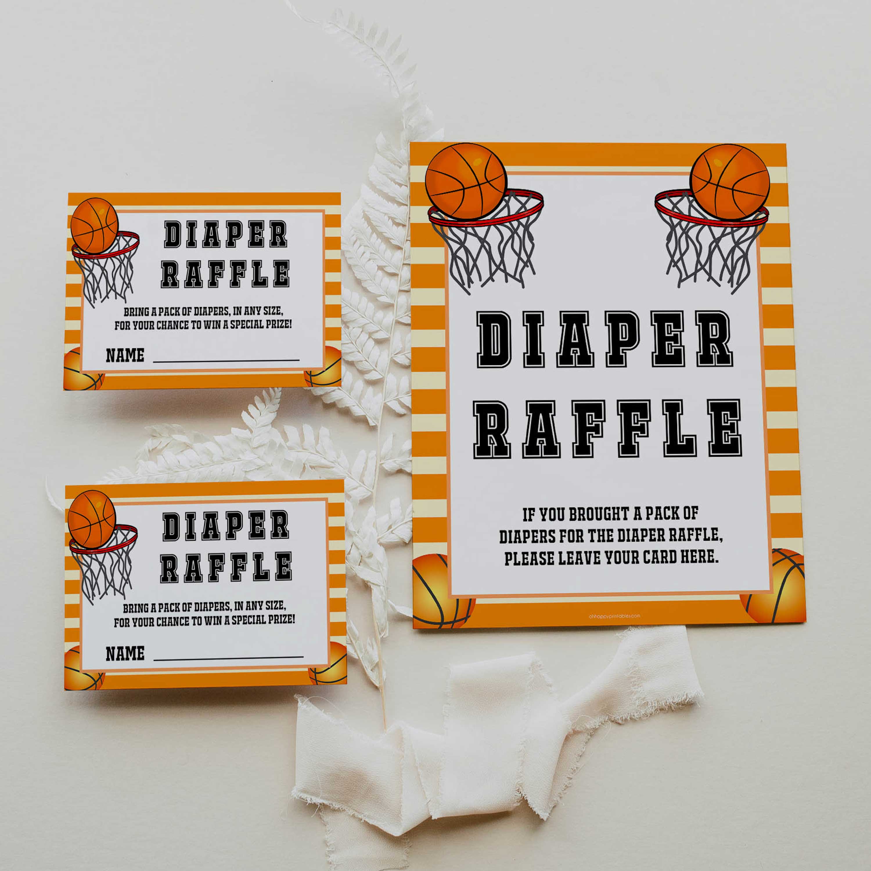 Basketball baby shower games, diaper raffle baby game, printable baby games, basket baby games, baby shower games, basketball baby shower idea, fun baby games, popular baby games
