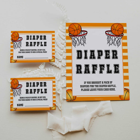 Basketball baby shower games, diaper raffle baby game, printable baby games, basket baby games, baby shower games, basketball baby shower idea, fun baby games, popular baby games