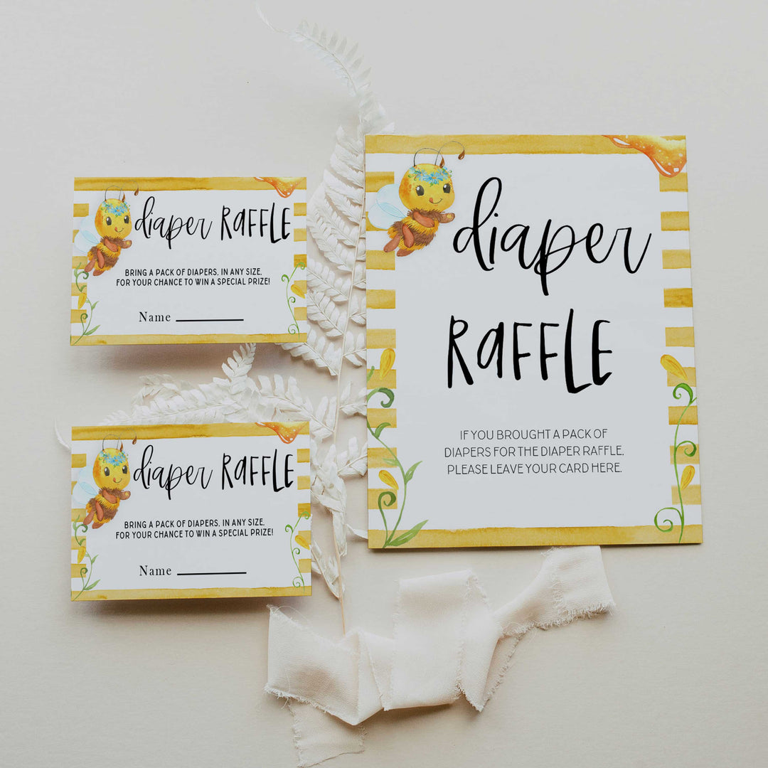 diaper raffle baby game, Printable baby shower games, mommy bee fun baby games, baby shower games, fun baby shower ideas, top baby shower ideas, mommy to bee baby shower, friends baby shower ideas