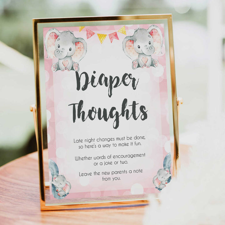 pink elephant baby games, diaper thoughts baby shower games, printable baby shower games, baby shower games, fun baby games, popular baby games, pink baby games