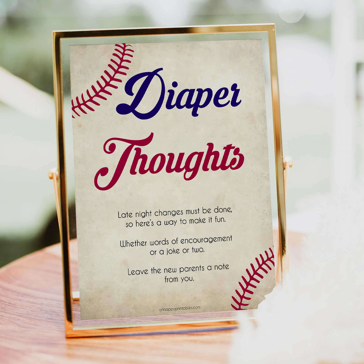 baseball diaper thoughts baby shower games, diaper thoughts, baby shower games, printable baby shower games, fun baby shower games, popular baby shower games