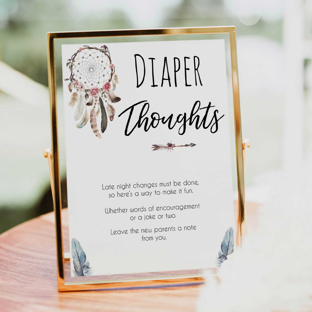 Boho baby games, diaper thoughts baby game, fun baby games, printable baby games, top 10 baby games, boho baby shower, baby games, hilarious baby games