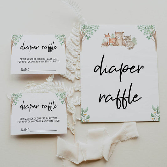 diaper raffle baby game, Printable baby shower games, woodland animals baby games, baby shower games, fun baby shower ideas, top baby shower ideas, woodland baby shower, baby shower games, fun woodland animals baby shower ideas