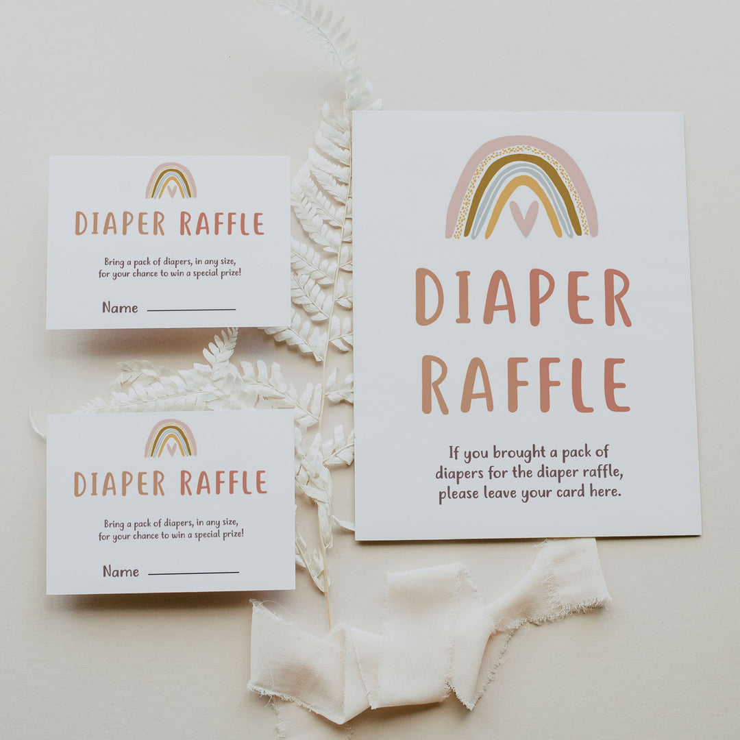 diaper raffle game, Printable baby shower games, boho rainbow baby games, baby shower games, fun baby shower ideas, top baby shower ideas, boho rainbow baby shower, baby shower games, fun boho rainbow baby shower ideas