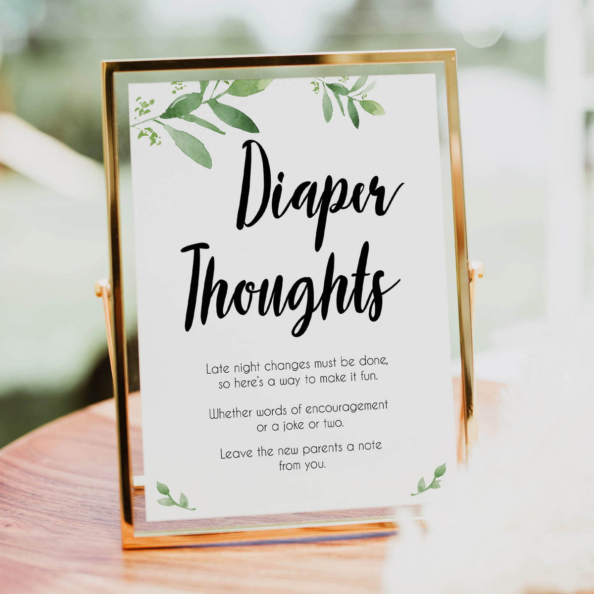 botanical diaper thoughts baby shower games, printable baby shower games, fun baby shower games, floral baby games