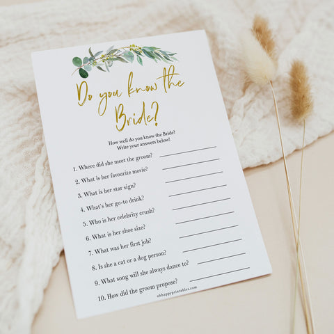 Do you Know the Bride Game - Eucalyptus Leaf