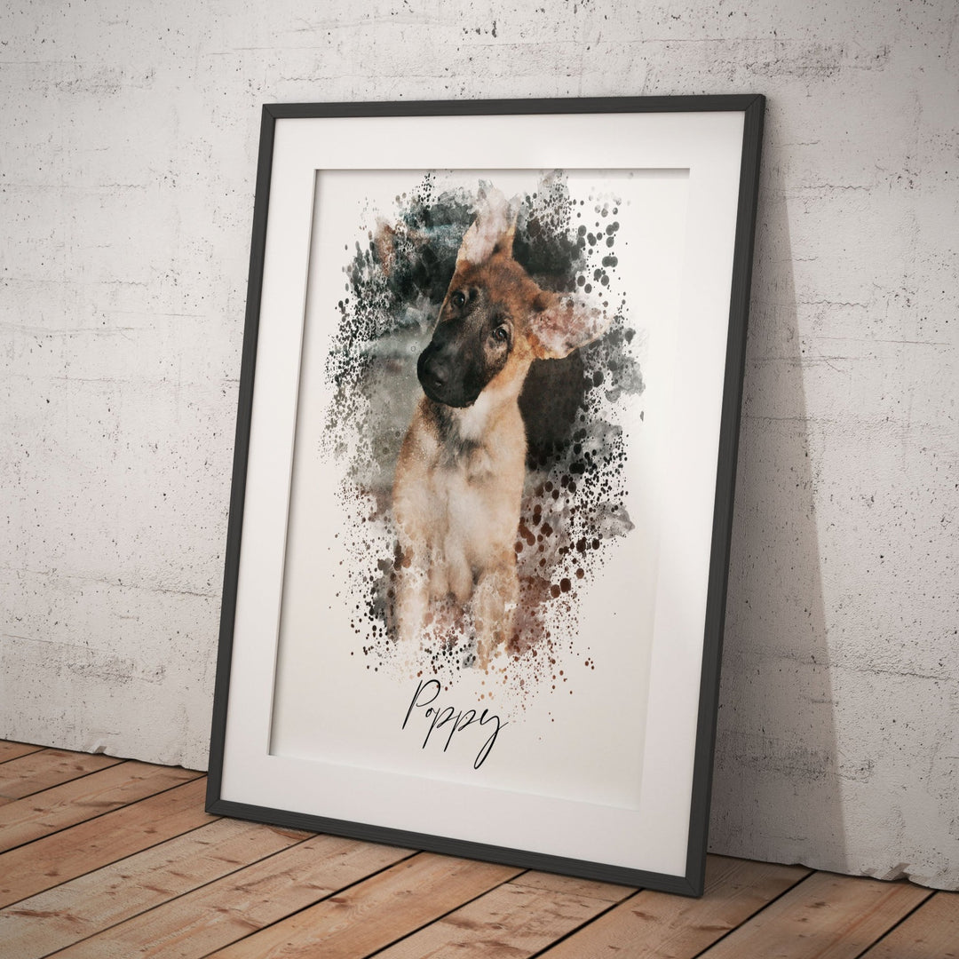 pet watercolour portrait, digital portrait watercolour image