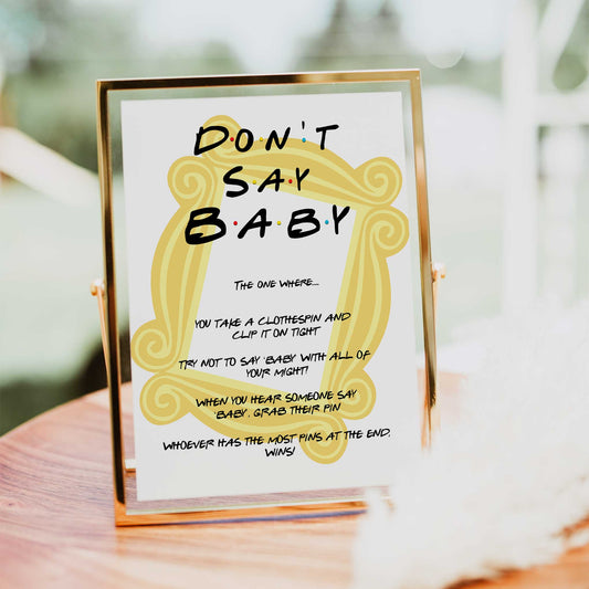don't say baby game, Printable baby shower games, friends fun baby games, baby shower games, fun baby shower ideas, top baby shower ideas, friends baby shower, friends baby shower ideas