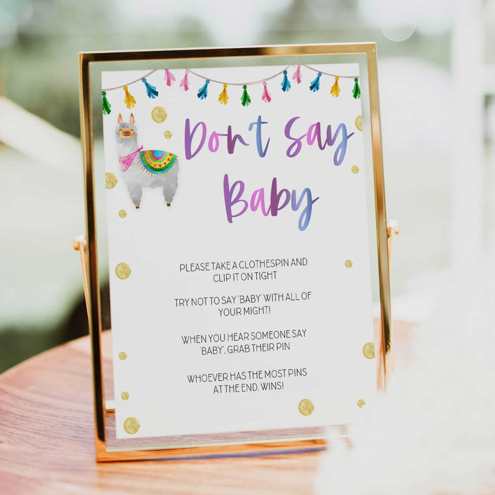 dont say baby game, Printable baby shower games, llama fiesta fun baby games, baby shower games, fun baby shower ideas, top baby shower ideas, Llama fiesta shower baby shower, fiesta baby shower ideas