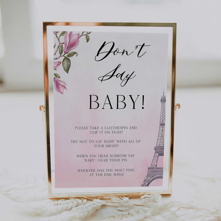 dont say baby game, Paris baby shower games, printable baby shower games, Parisian baby shower games, fun baby shower games