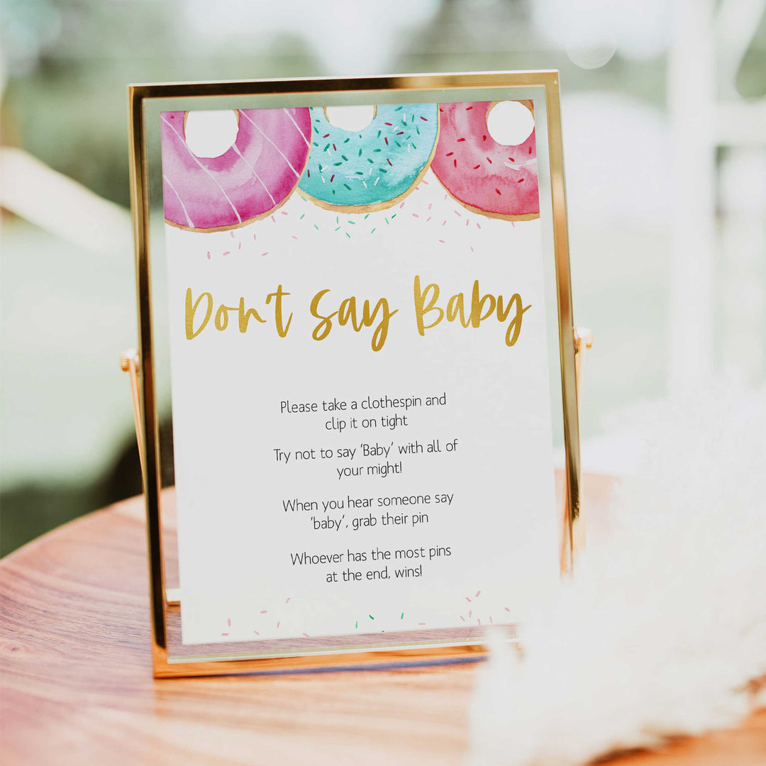 dont say baby game, Printable baby shower games, donut baby games, baby shower games, fun baby shower ideas, top baby shower ideas, donut sprinkles baby shower, baby shower games, fun donut baby shower ideas