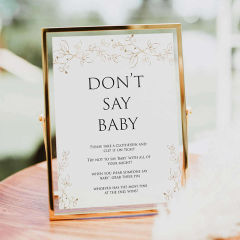 dont say baby game, Printable baby shower games, gold leaf baby games, baby shower games, fun baby shower ideas, top baby shower ideas, gold leaf baby shower, baby shower games, fun gold leaf baby shower ideas