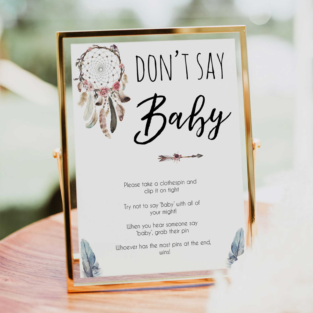 Boho baby games, dont say baby baby game, fun baby games, printable baby games, top 10 baby games, boho baby shower, baby games, hilarious baby games