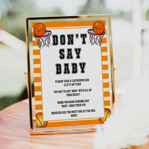 Basketball baby shower games, dont say baby baby game, printable baby games, basket baby games, baby shower games, basketball baby shower idea, fun baby games, popular baby games