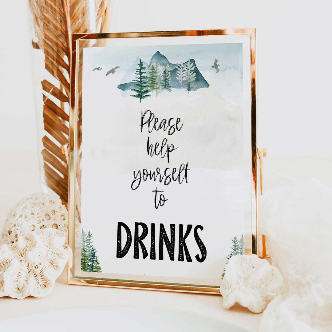 drinks baby shower sign, Adventure baby decor, printable baby table signs, printable baby decor, baby adventure table signs, fun baby signs, baby adventure fun baby table signs