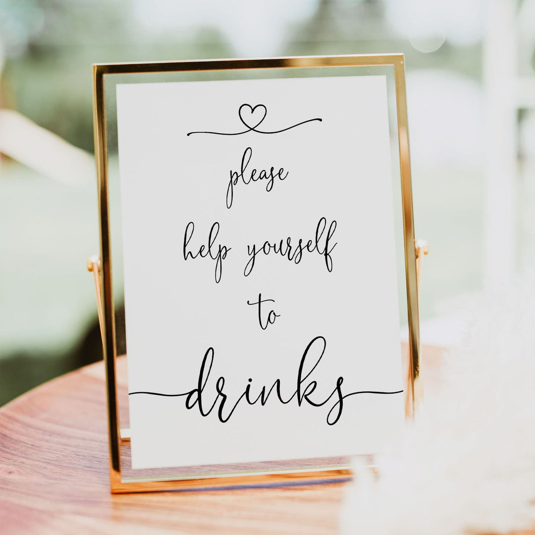 minimalist baby shower signs, drinks baby sign, drinks baby decor, printable baby signs, minimalist baby decor