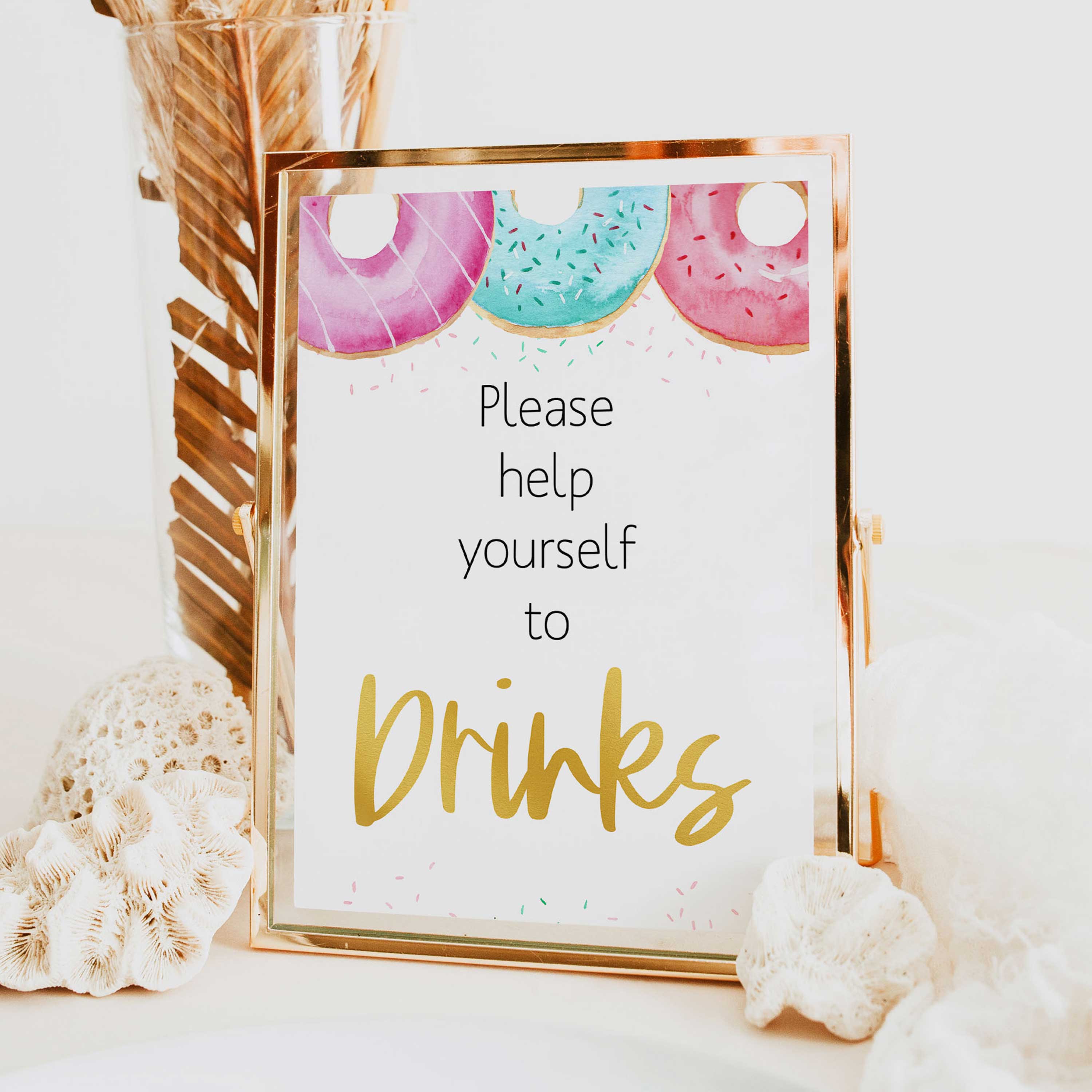 drinks baby shower sign, printable baby table signs, Donut baby decor, printable baby table signs, printable baby decor, baby sprinkles table signs, fun baby signs, baby donut fun baby table signs
