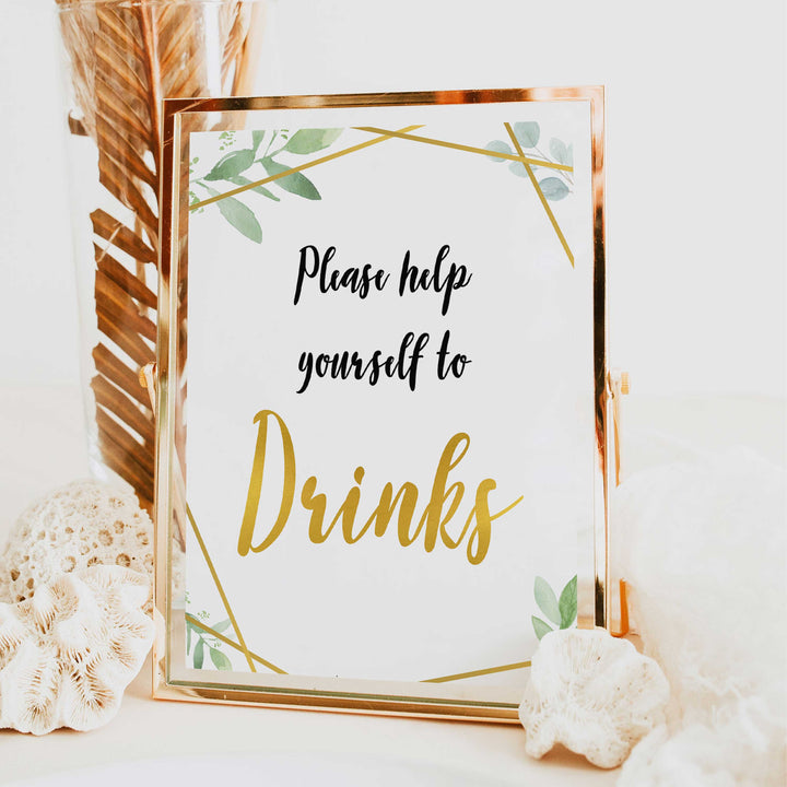 drinks baby table signs, drinks baby decor, Gold geometric baby decor, printable baby table signs, printable baby decor, gold table signs, fun baby signs, geometric fun baby table signs