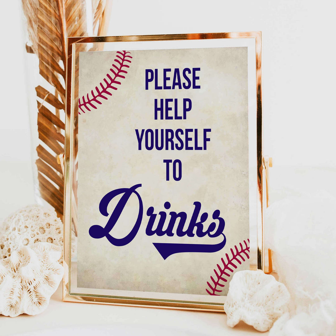 Drinks baby table sign, Baseball baby shower games, printable baby shower games, fun baby shower games, top baby shower ideas, little slugger baby games