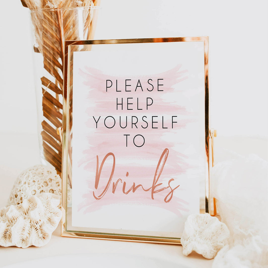 pink drinks baby shower signs, pink baby signs, baby shower signs, printable baby signs, drinks baby shower signs, pink baby signs