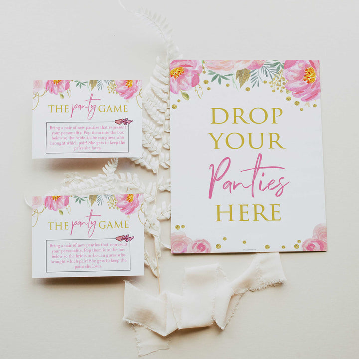 drop your panties game, do you know the bride game, bachelorette scattergories game, dirty minds game, dirty little secrets game, dirty emoji pictionary game, date night jar, printable bridal shower games, blush floral bridal shower games, fun bridal shower games